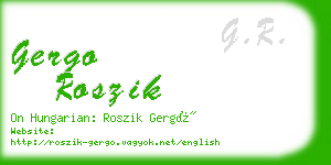 gergo roszik business card